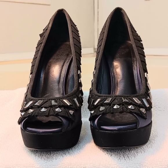 TORY BURCH Blue Satin  Platform Heel shoes - Picture 12 of 13